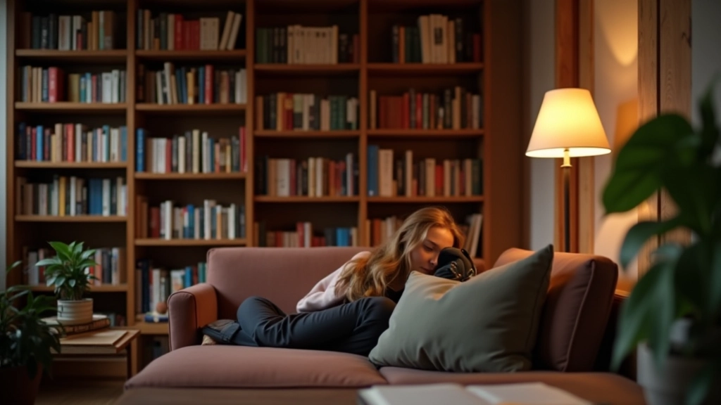 Bibliotheek met persoonlijke ontwikkelingboeken, notitieblokken en leeshoeken met goede verlichting